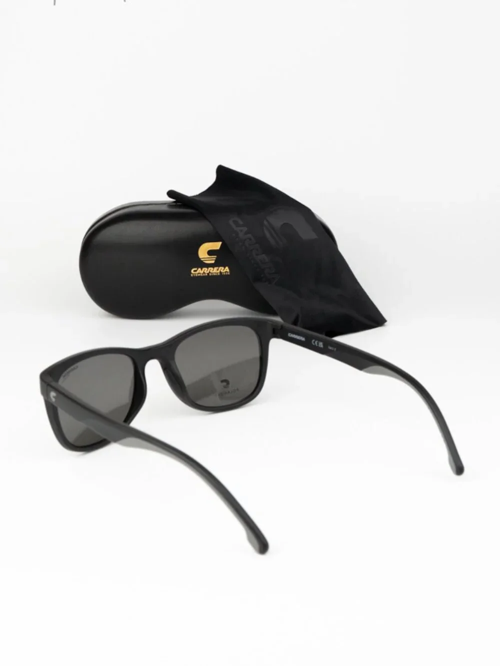 Carrera Women Sunglasses Black Grey Polarized Square CARRERA 8054/S 0003/M9 NEW